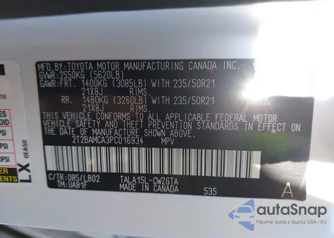 2023 Lexus Rx 350 Base from USA, damaged, VIN 2T2BAMCA3PC016934